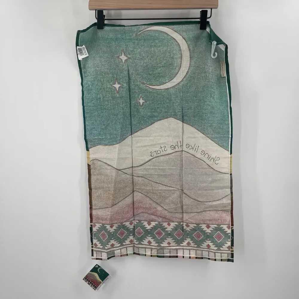 PRIMITIVES BY KATHY Desert Dish Towel Shine Like Stars 100% Cotton 18